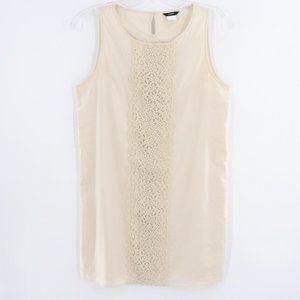 J. CREW Cream Applique Shift Sleeveless Dress